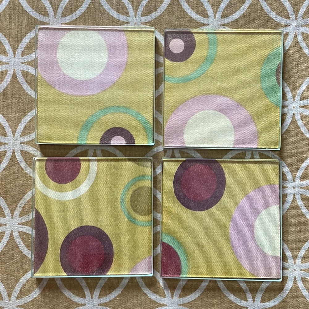 4 Vintage Atomic Coasters